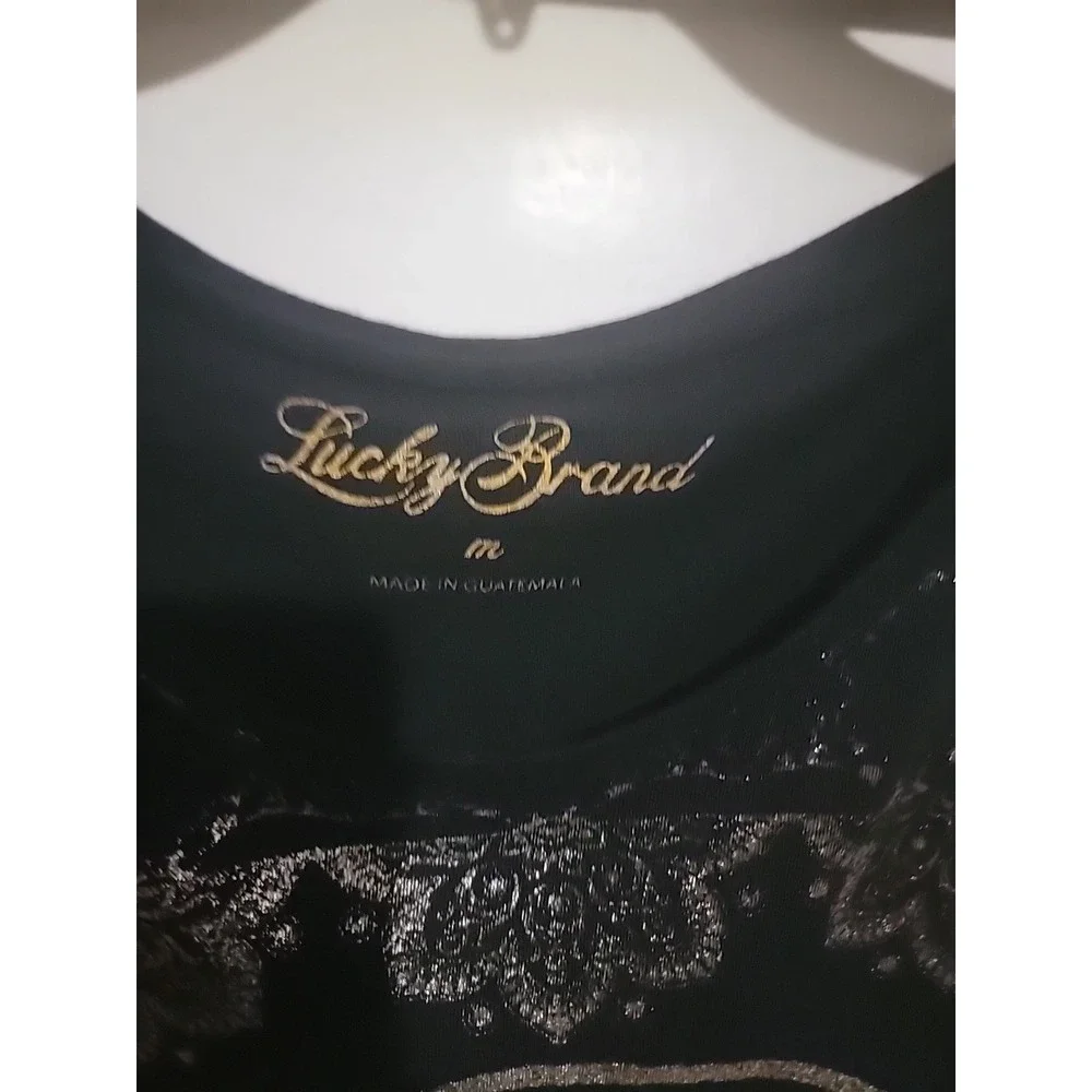Lucky Brand Graphic Metallic Foil Circle Burst Tee‎ M